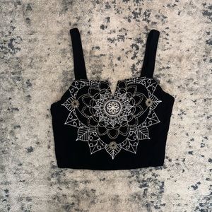 Juniper Blue Boho Crop Top